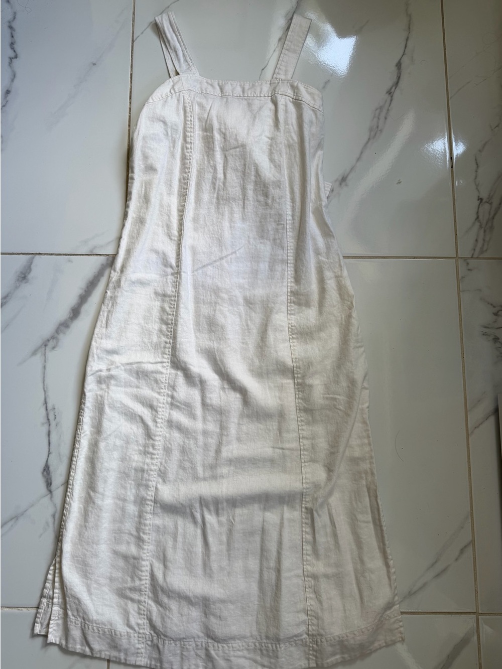 Madewell White Linen Blend Dress